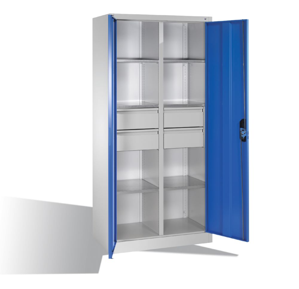 Produktbild C+P Werkstattschrank mit 4 ausziehbaren Schubladen enzianblau 930 x 500 x 1950 mm bild 3