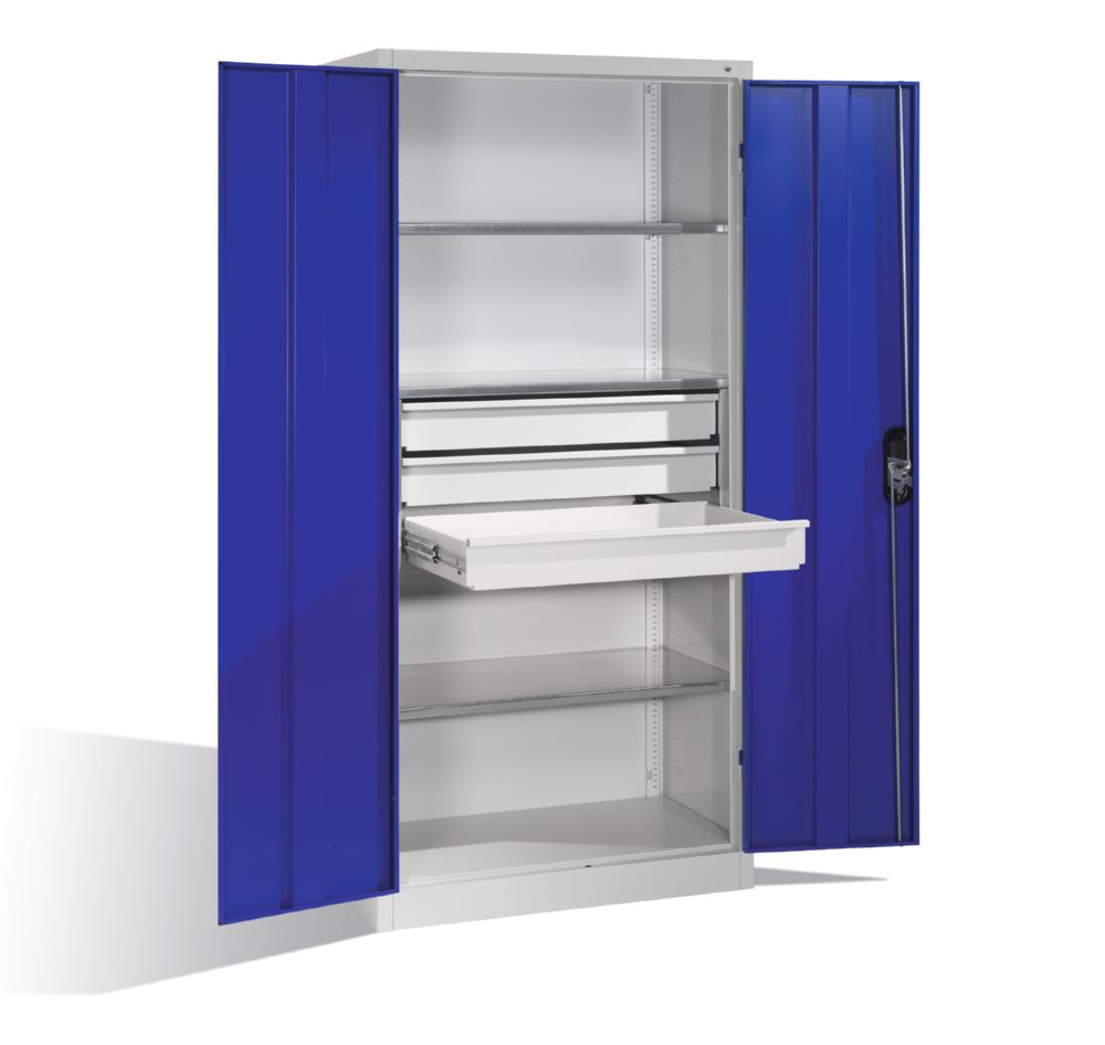 Produktbild C+P Werkstattschrank mit zusätzlichen Schubladen enzianblau 930 x 500 x 1950 mm bild 3