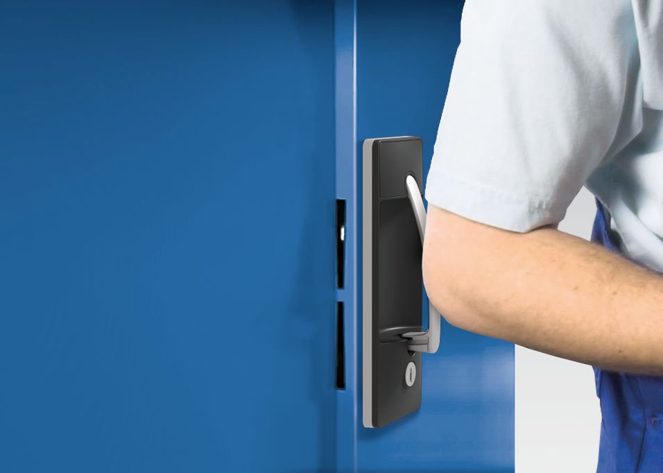 Produktbild C+P Werkstattschrank mit 6 Innenschubladen Türen in lichtblau 930 x 500 x 1950 mm bild 3