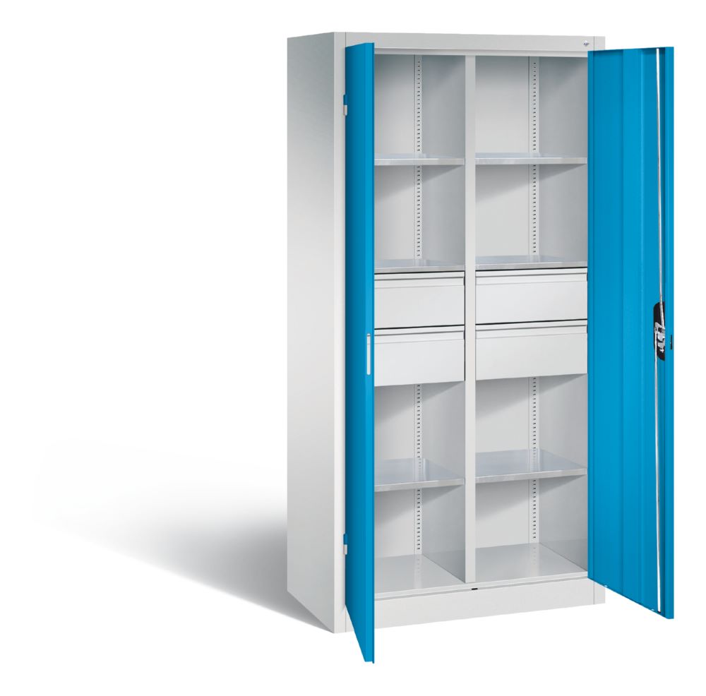 Produktbild C+P Werkstattschrank mit 70 kg Bodentraglast lichtblau 930 x 500 x 1950 mm