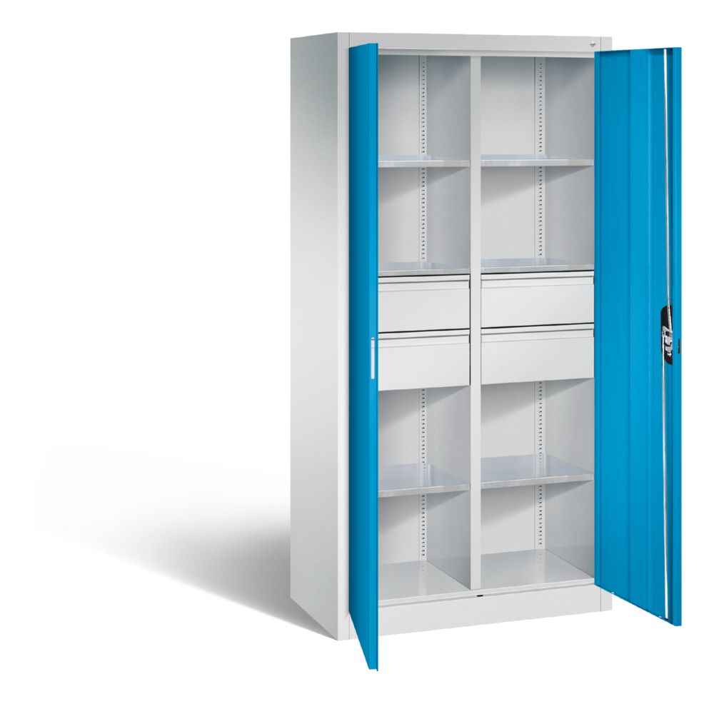 Produktbild C+P Werkstattschrank mit 4 ausziehbaren Schubladen lichtblau 930 x 500 x 1950 mm bild 2