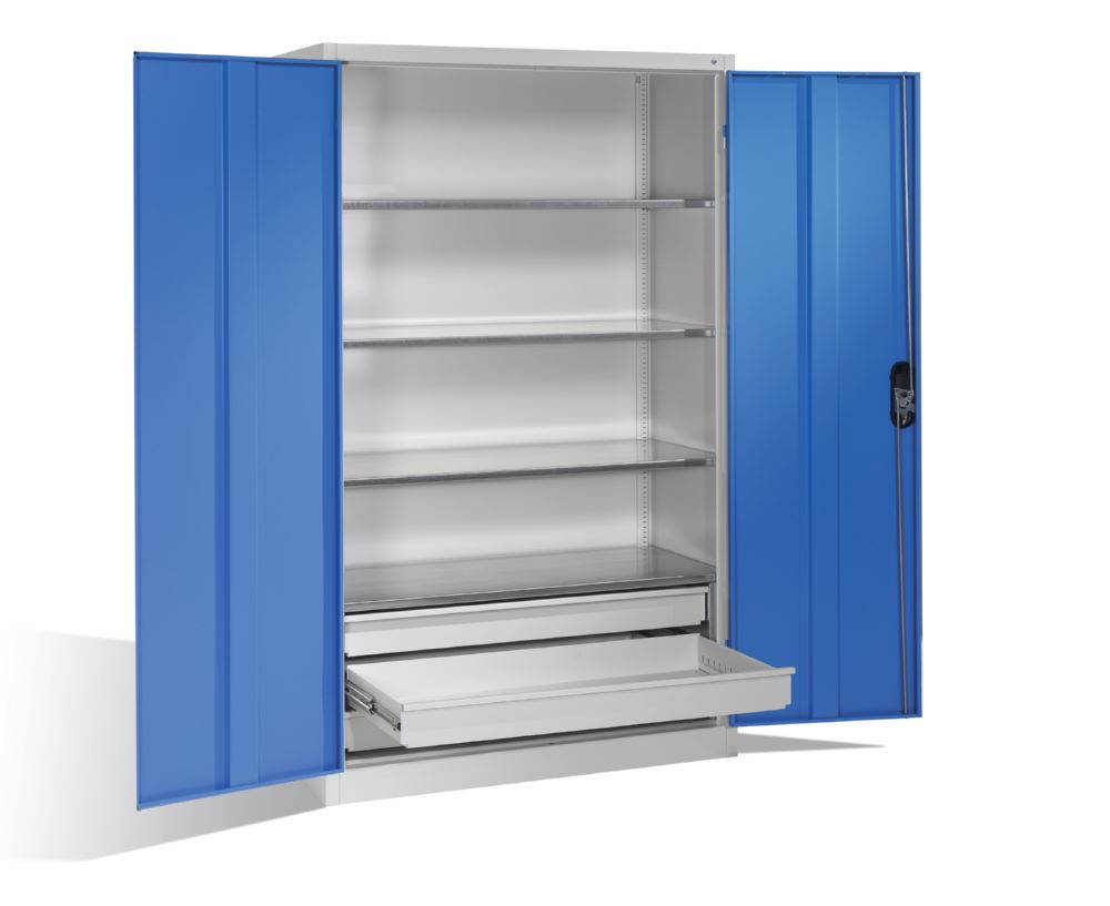Produktbild C+P Werkstattschrank mit Schubladen 1950 x 1200 x 500 mm ichtgrau lichtblau bild 2