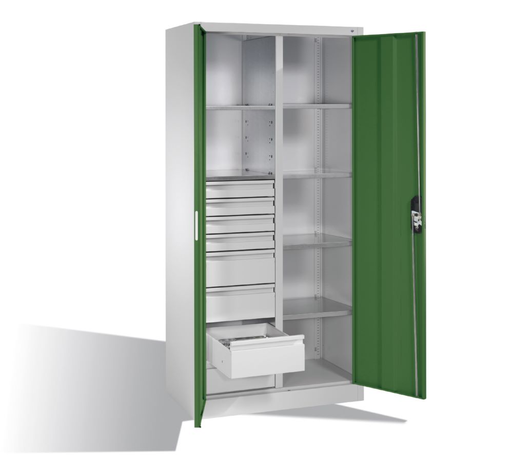Produktbild C+P Werkstattschrank mit 8 Schubladen 1950 x 930 x 500 mm lichtgrau resedagrün bild 3