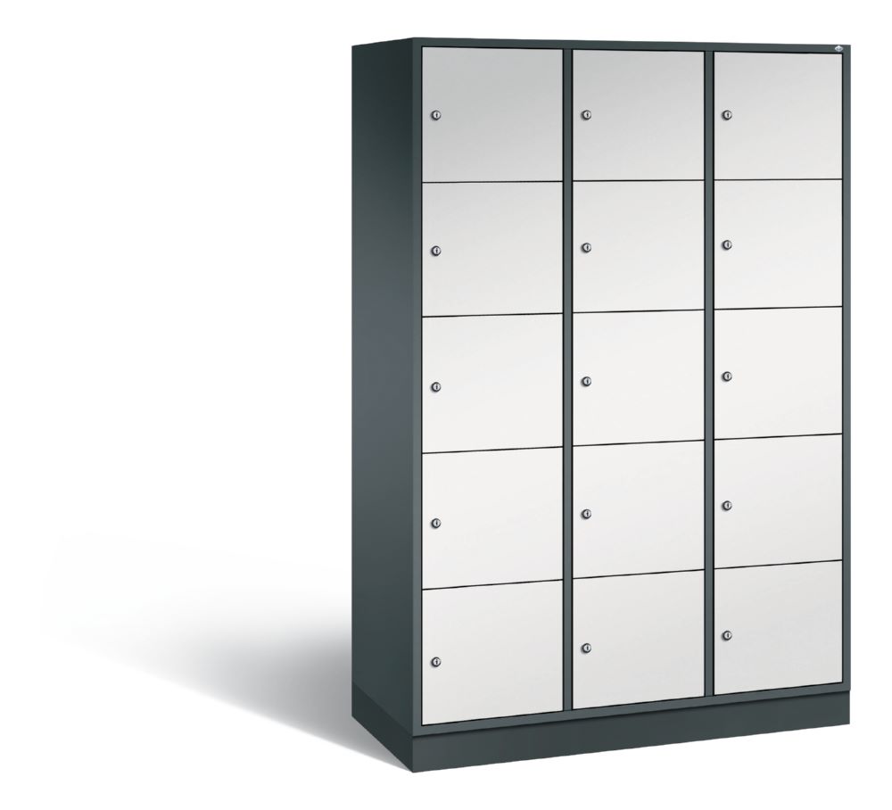 Produktbild C+P XL Schließfachschrank Intro 15 Fächer 1950 x 1220 x 490 mm anthrazit lichtgrau