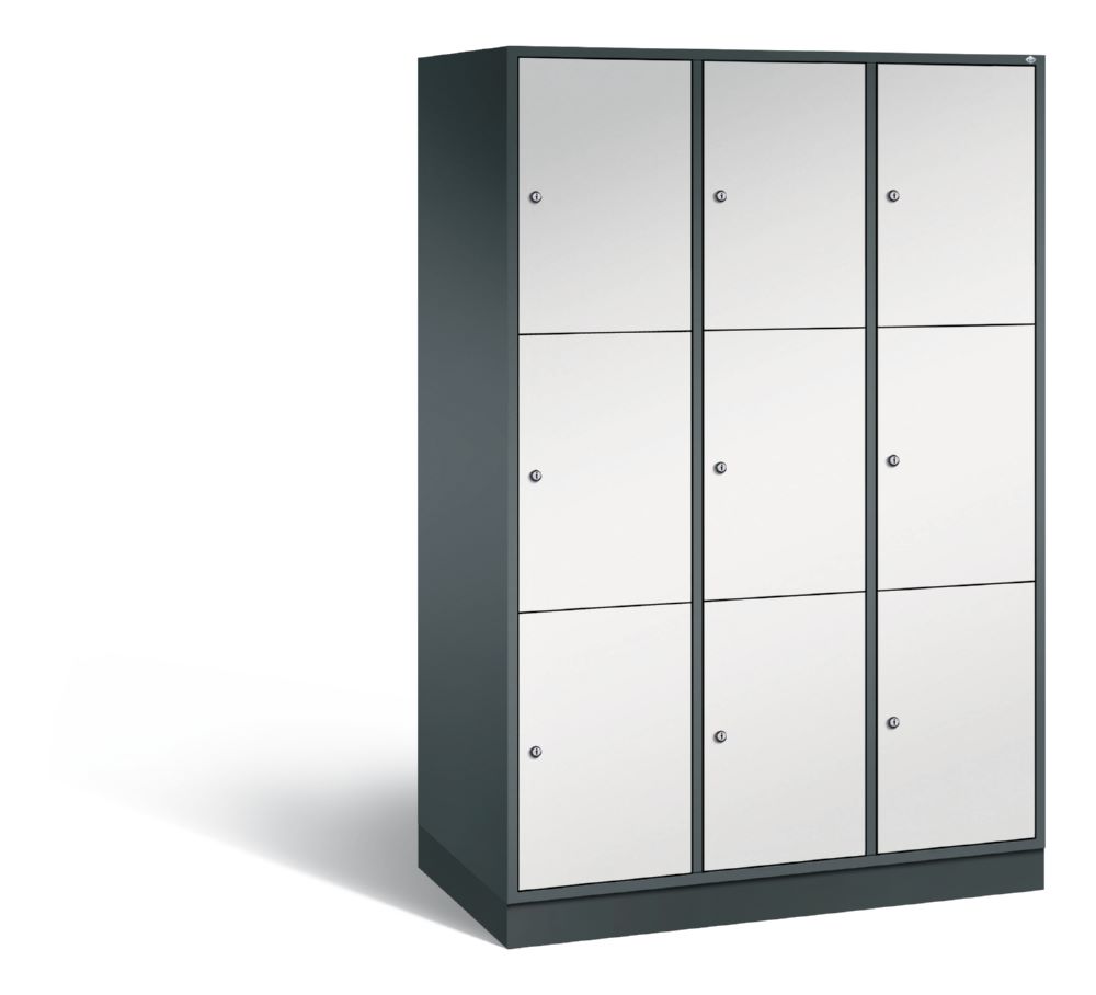 Produktbild C+P XL Schließfachschrank Intro 9 Fächer 1950 x 1220 x 590 mm anthrazit lichtgrau