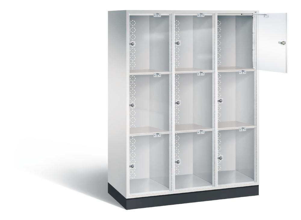 Produktbild C+P XL Schließfachschrank Intro 9 Fächer 1751 x 1220 x 480 mm in lichtgrau bild 2