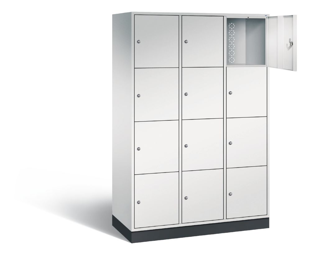 Produktbild C+P XL Schließfachschrank Intro 12 Fächer 1950 x 1220 x 490 mm lichtgrau bild 2
