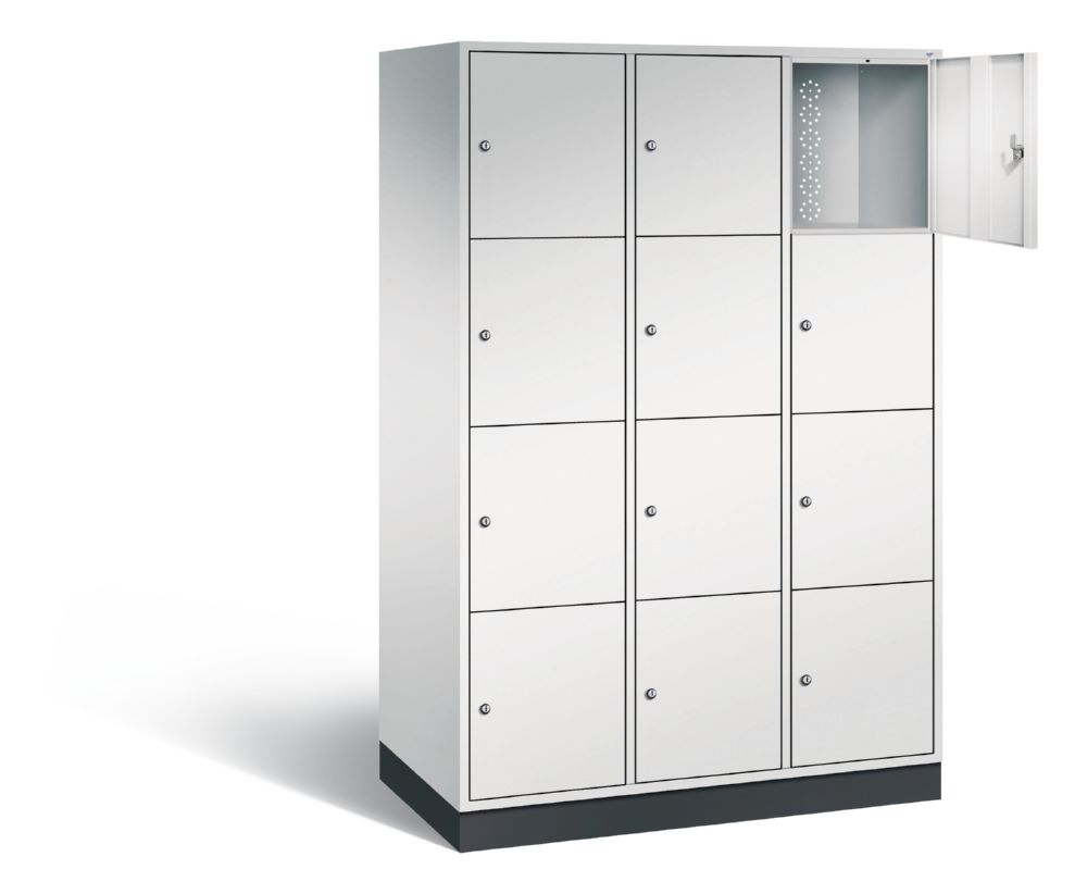 Produktbild C+P XL Schließfachschrank Intro 12 Fächer 1950 x 1220 x 590 mm in lichtgrau bild 2