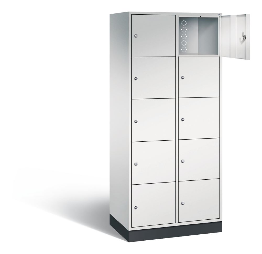 Produktbild C+P XL Schließfachschrank Intro 10 Fächer 1950 x 820 x 490 mm in lichtgrau bild 2
