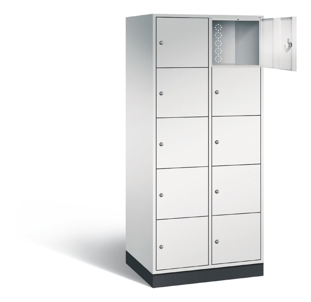 Produktbild C+P XL Schließfachschrank Intro 10 Fächer 1950 x 820 x 590 mm lichtgrau bild 2