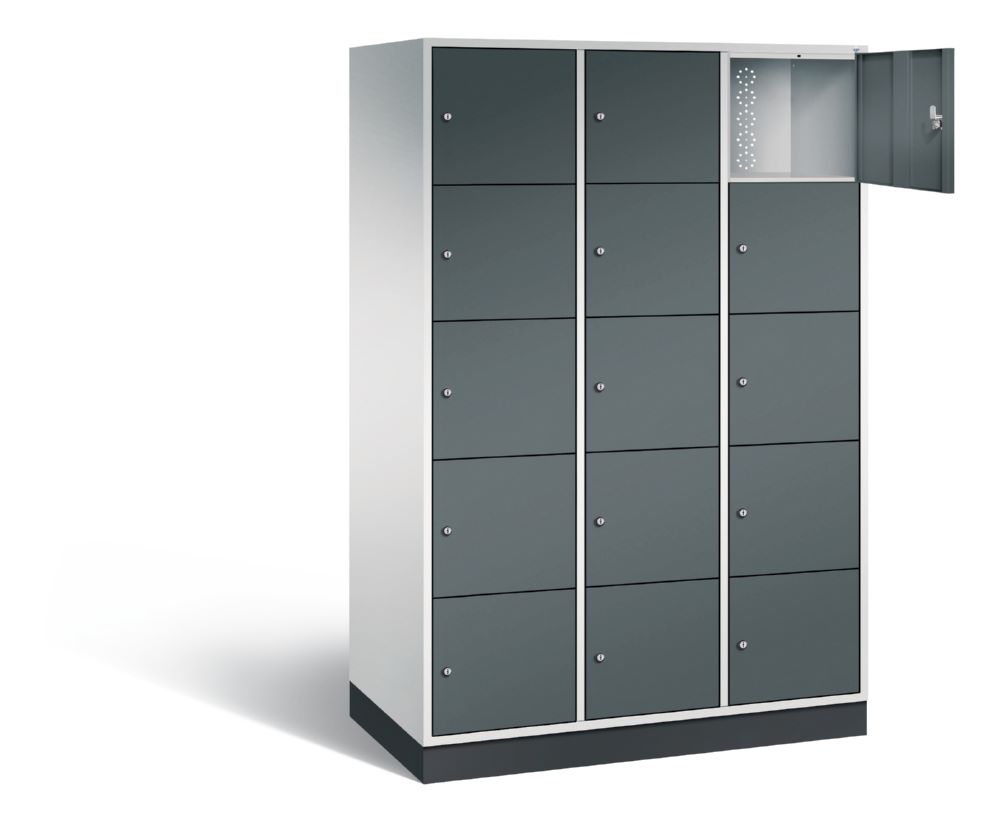 Produktbild C+P XL Schließfachschrank Intro 15 Fächer 1950 x 1220 x 590 mm lichtgrau nthrazitgra bild 2