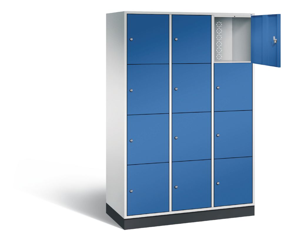 Produktbild C+P XL Schließfachschrank Intro 12 Fächer 1950 x 1220 x 490 mm lichtgrau enzianblau bild 2