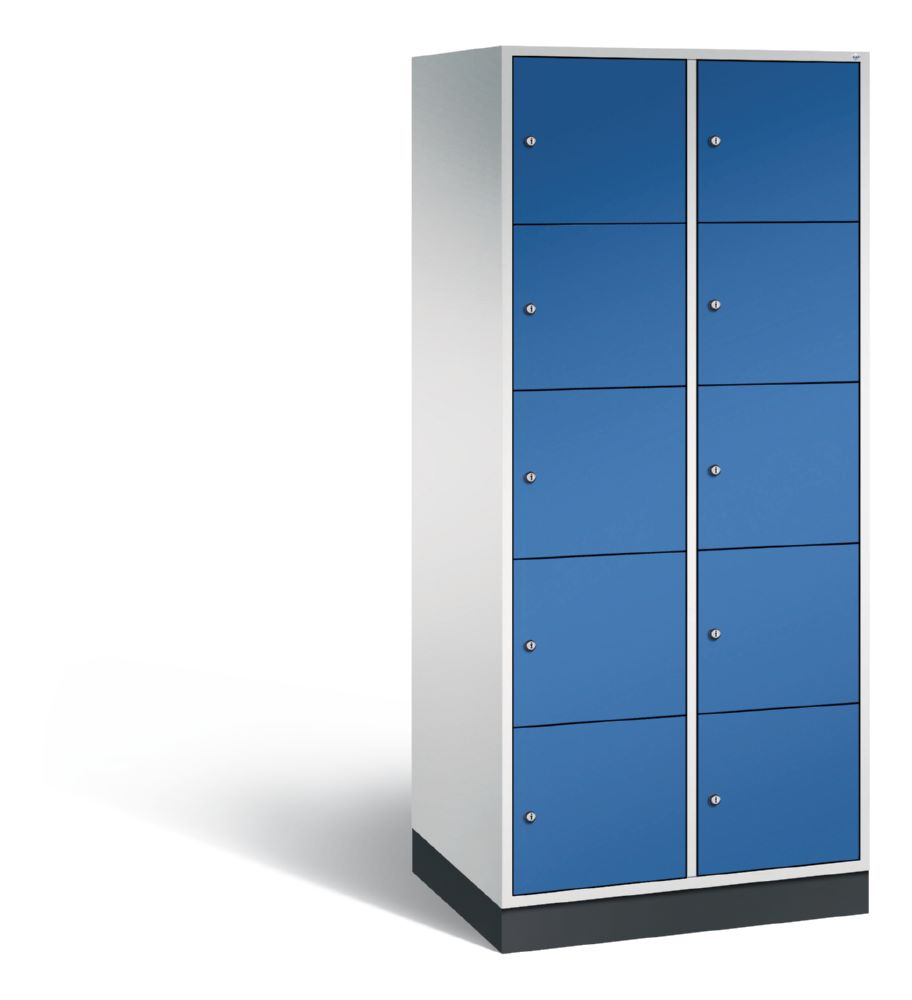 Produktbild C+P XL Schließfachschrank Intro 10 Fächer 1950 x 820 x 590 mm lichtgrau enzianblau