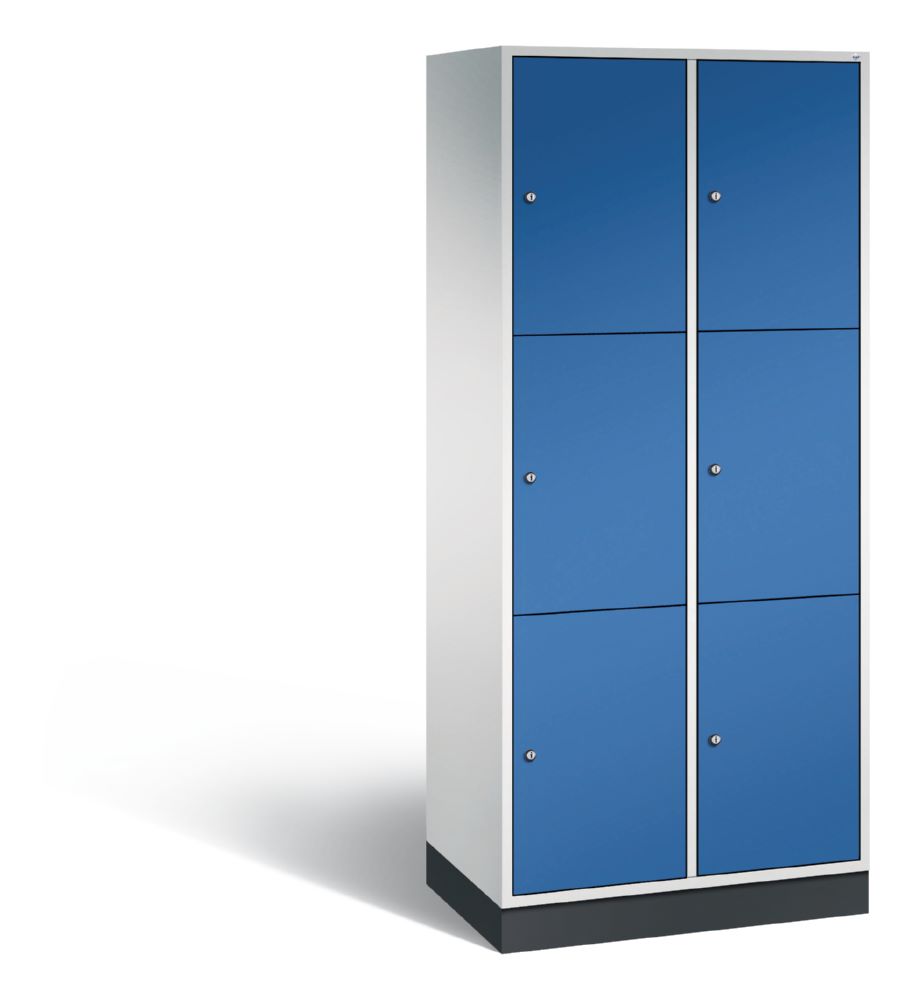 Produktbild C+P XL Schließfachschrank Intro 6 Fächer 1950 x 820 x 490 mm lichtgrau enzianblau