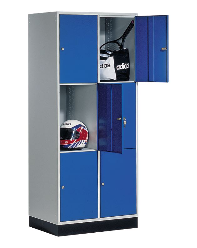 Produktbild C+P XL Schließfachschrank Intro 6 Fächer 1950 x 820 x 590 mm lichtgrau enzianblau bild 3