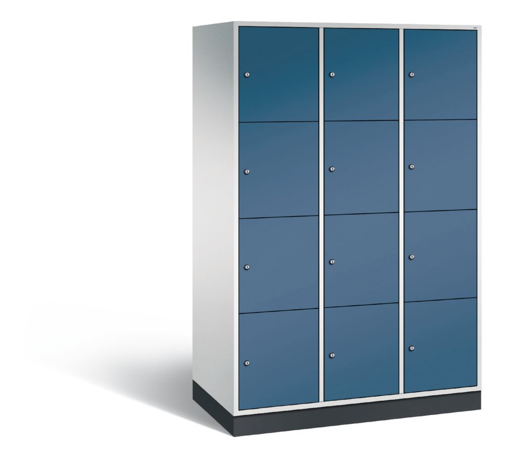 Produktbild C+P XL Schließfachschrank Intro 12 Fächer 1950 x 1220 x 590 mm lichtgrau fernblau