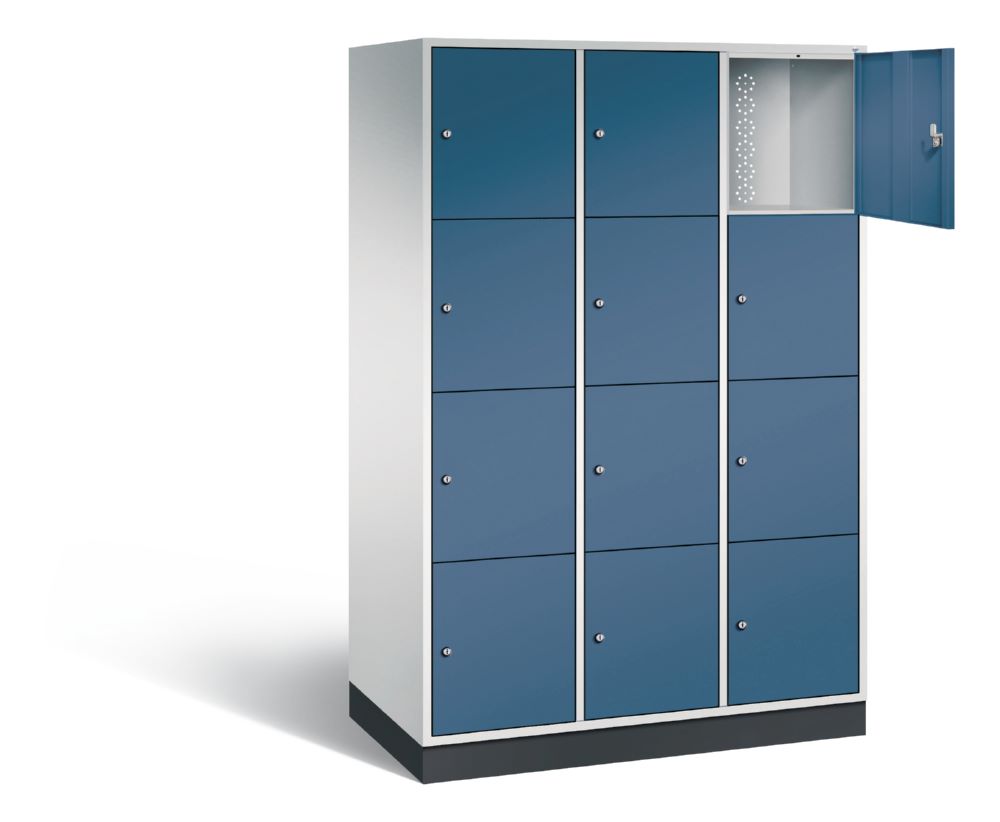 Produktbild C+P XL Schließfachschrank Intro 12 Fächer 1950 x 1220 x 590 mm lichtgrau fernblau bild 2