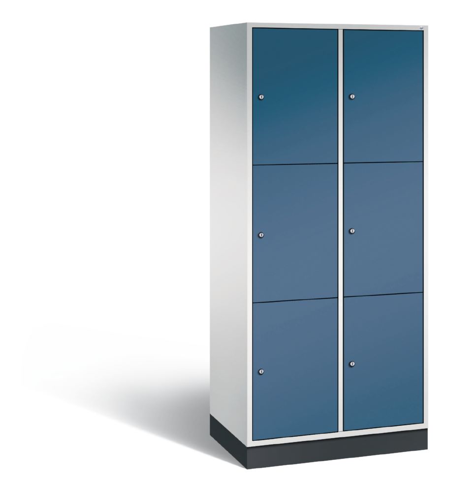 Produktbild C+P XL Schließfachschrank Intro 6 Fächer 1950 x 820 x 490 mm lichtgrau fernblau