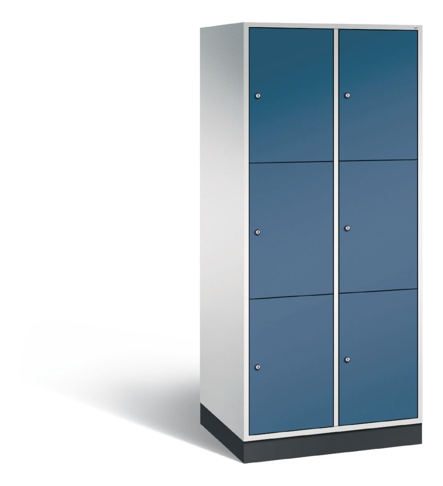 Produktbild C+P XL Schließfachschrank Intro 6 Fächer 1950 x 820 x 590 mm lichtgrau fernblau