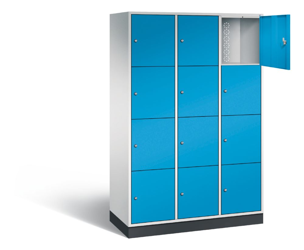 Produktbild C+P XL Schließfachschrank Intro 12 Fächer 1950 x 1220 x 490 mm lichtgrau lichtblau bild 2