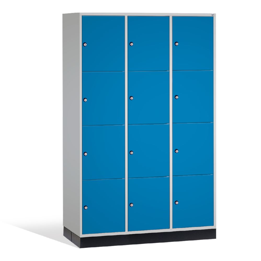 Produktbild C+P XL Schließfachschrank Intro 12 Fächer 1950 x 1220 x 590 mm lichtgrau lichtblau