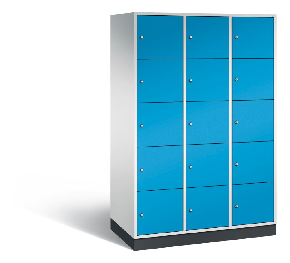 Produktbild C+P XL Schließfachschrank Intro 15 Fächer 1950 x 1220 x 590 mm lichtgrau lichtblau