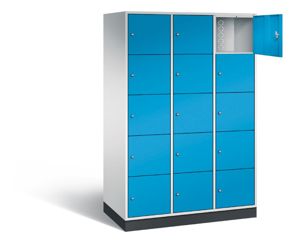 Produktbild C+P XL Schließfachschrank Intro 15 Fächer 1950 x 1220 x 590 mm lichtgrau lichtblau bild 2