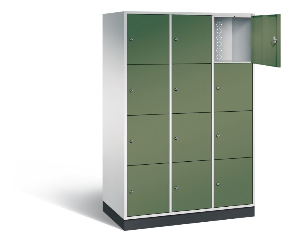 Produktbild C+P XL Schließfachschrank Intro 12 Fächer 1950 x 1220 x 590 mm lichtgrau resedagrün bild 2