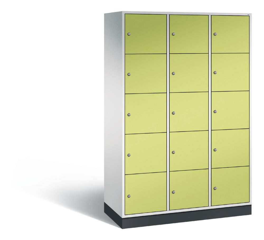 Produktbild C+P XL Schließfachschrank Intro 15 Fächer 1950 x 1220 x 490 mm lichtgrau viridingrün