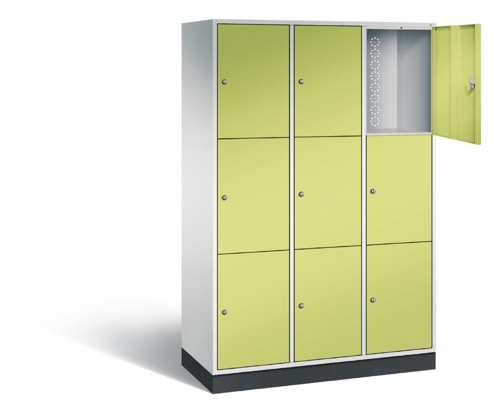 Produktbild C+P XL Schließfachschrank Intro 9 Fächer 1950 x 1220 x 490 mm lichtgrau viridingrün bild 2