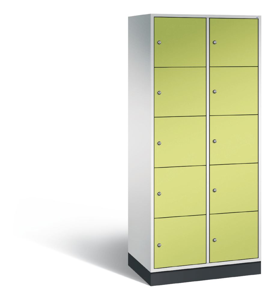 Produktbild C+P XL Schließfachschrank Intro 10 Fächer 1950 x 820 x 490 mm lichtgrau viridingün