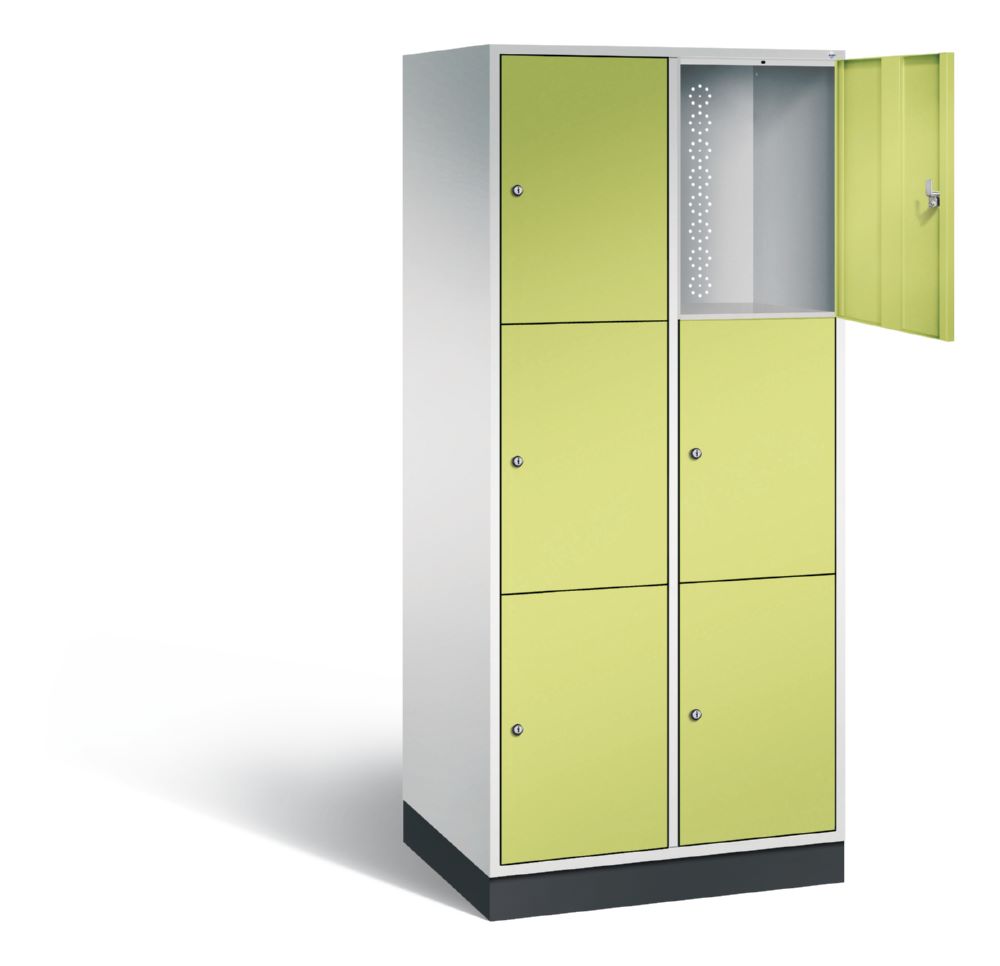 Produktbild C+P XL Schließfachschrank Intro 6 Fächer 1950 x 820 x 590 mm lichtgrau viridingrün bild 2
