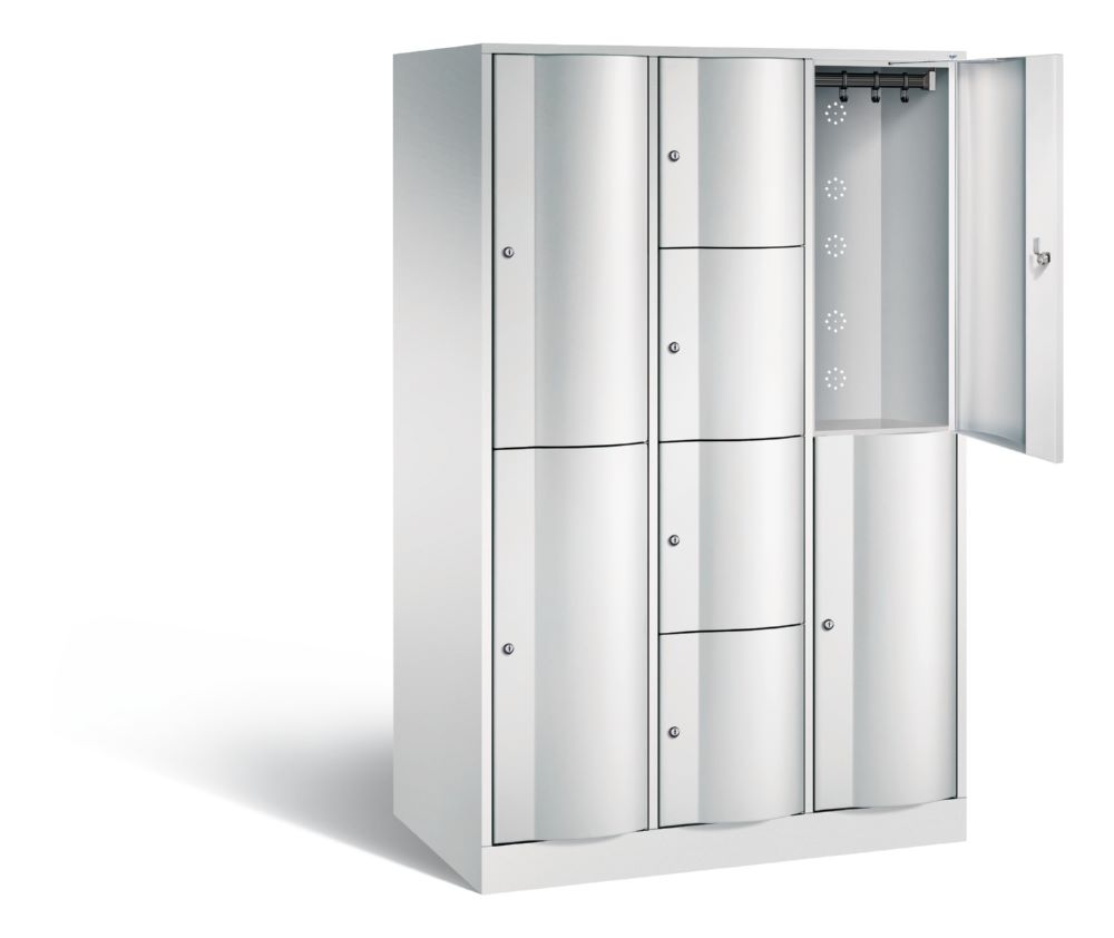 Produktbild C+P XL Schließfachschrank Resisto 3 Abteile 1950 x 1148 x 640 mm lichtgrau bild 2