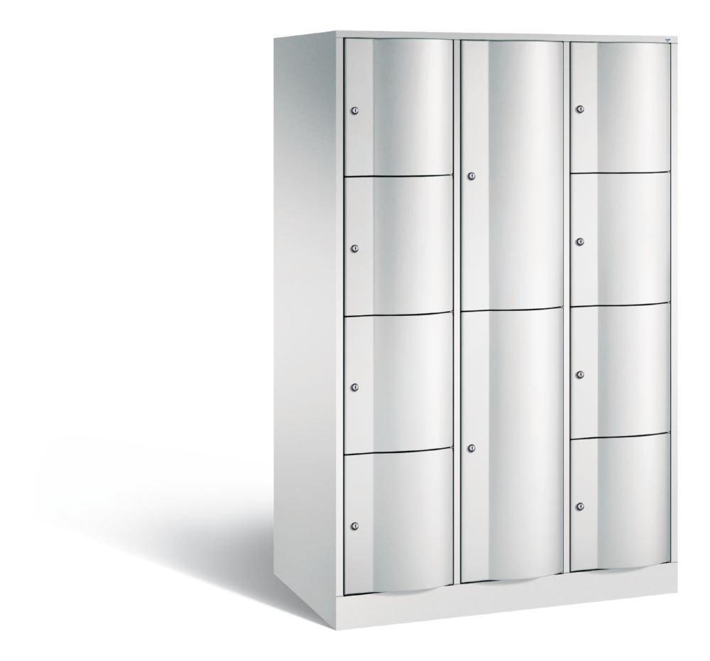 Produktbild C+P XL Schließfachschrank Resisto 3 Abteile 1950 x 1148 x 640 mm lichtgrau