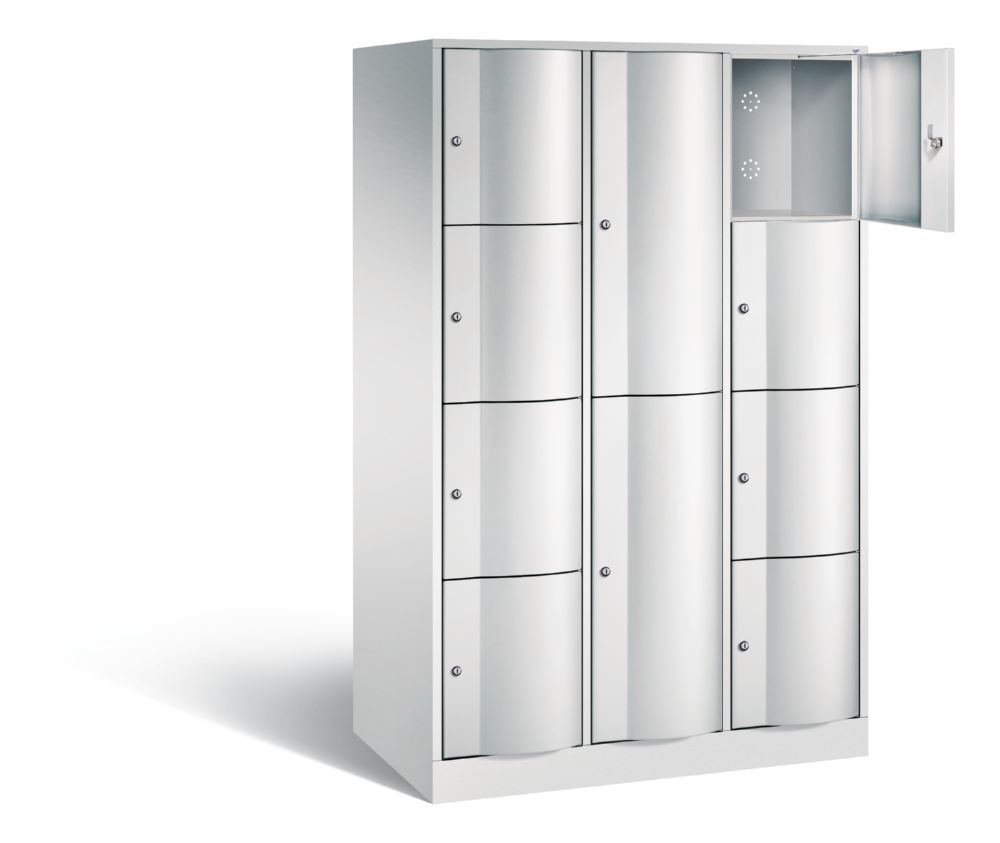 Produktbild C+P XL Schließfachschrank Resisto 3 Abteile 1950 x 1148 x 640 mm lichtgrau bild 2