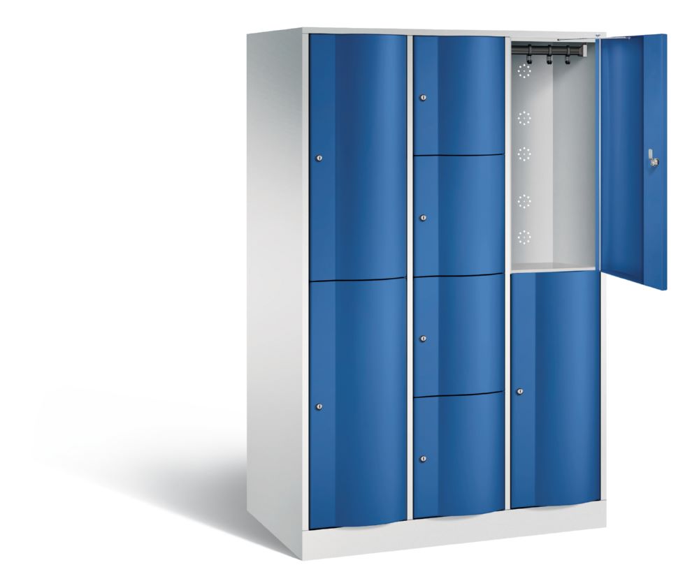 Produktbild C+P XL Schließfachschrank Resisto 3 Abteile H 1950 x B 1148 mm lichtgrau enzianblau bild 2