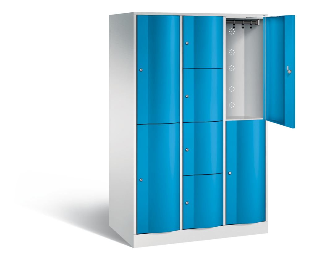 Produktbild C+P XL Schließfachschrank Resisto 3 Abteile 1950 x 1148 x 640 mm lichtgrau lichtblau bild 2