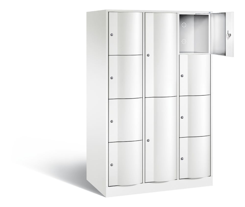 Produktbild C+P XL Schließfachschrank Resisto 3 Abteile 1950 x 1148 x 640 mm in weiß bild 2