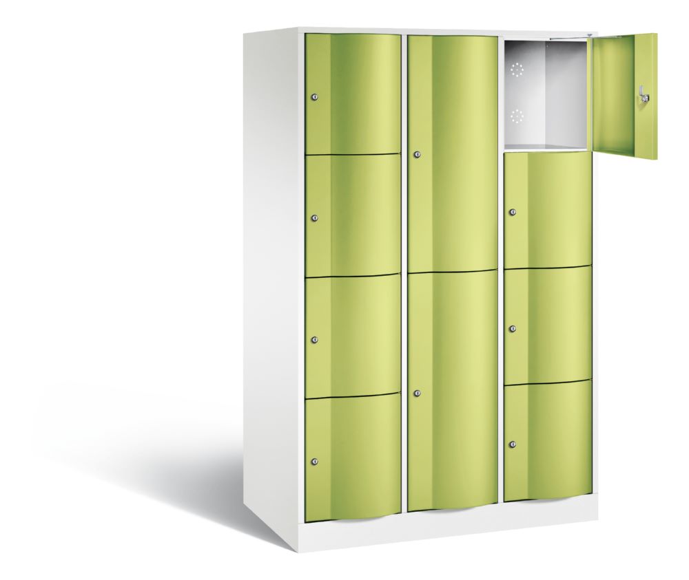 Produktbild C+P XL Schließfachschrank Resisto 3 Abteile 1950 x 1148 x 640 mm weiß viridingrün bild 2