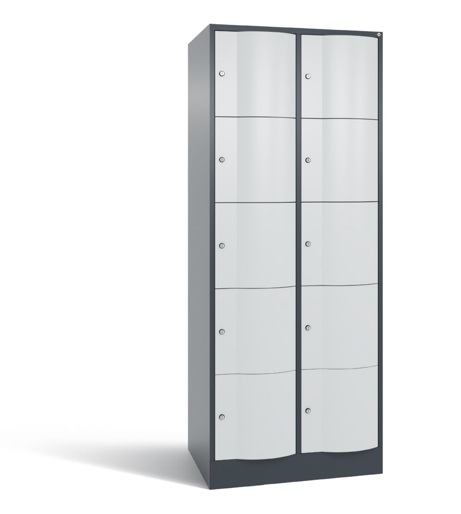Produktbild C+P XL Schließfachschrank Resisto 10 Fächer 1950 x 772 x 640 mm anthrazit lichtgrau6