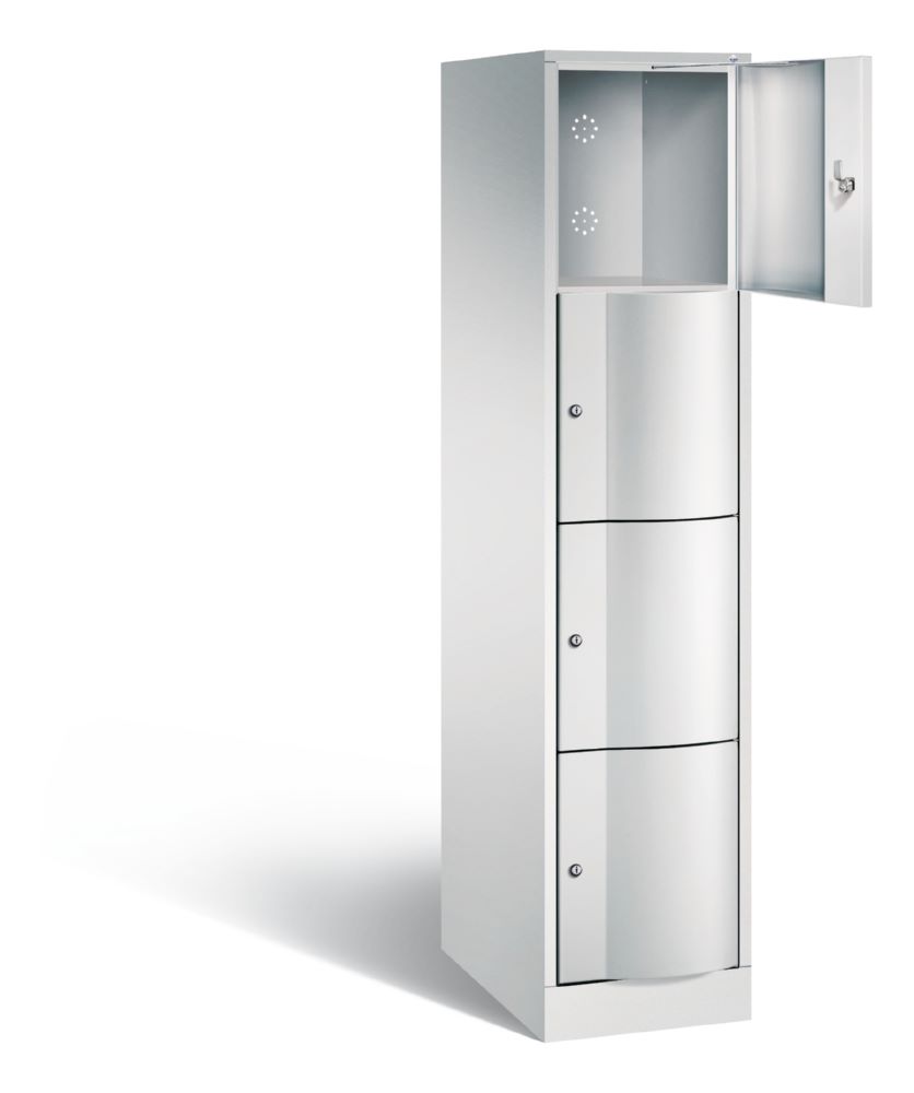 Produktbild C+P Schließfachschrank XL Resisto 4 Fächer lichtgrau 396 x 640 x 1950 mm bild 2