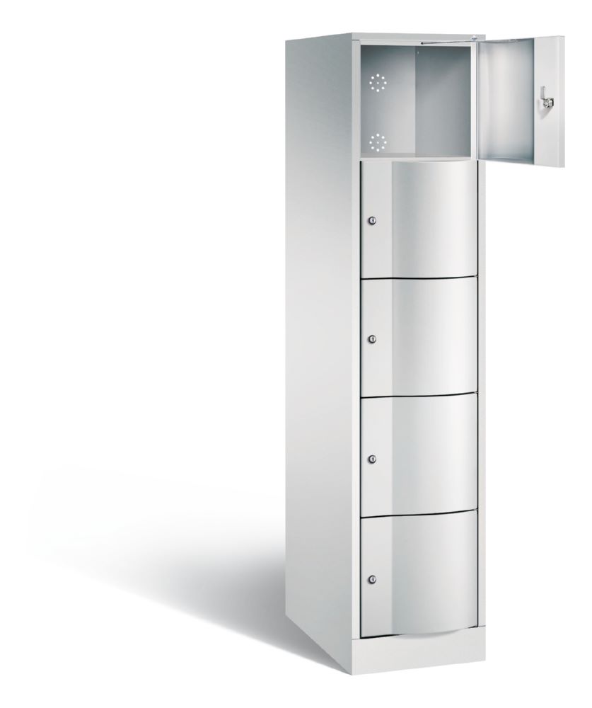 Produktbild C+P XL Schließfachschrank Resisto 5 Fächer lichtgrau 396 x 640 x 190 mm bild 2