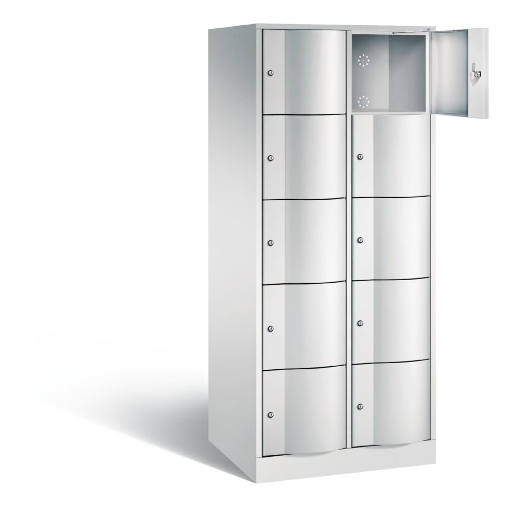 Produktbild C+P XL Schließfachschrank Resisto 10 Fächer 1950 x 772 x 640 mm in lichtgrau bild 2