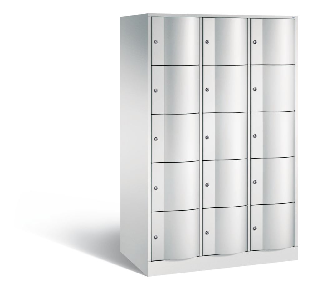 Produktbild C+P XL Schließfachschrank Resisto 15 Fächer 1950 x 1148 x 640 mm lichtgrau
