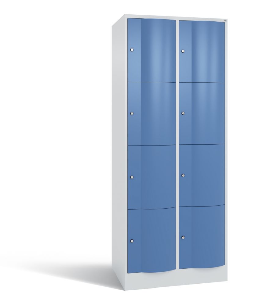 Produktbild C+P XL Schließfachschrank Resisto 8 Fächer 1950 x 772 x 640 mm lichtgrau fernblau