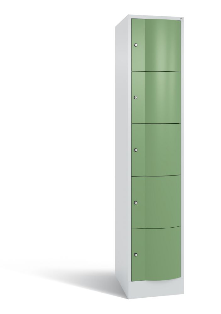 Produktbild C+P Schließfachschrank Resisto 5 gleichgroße Fächer resedagrün 396 x 640 x 1950 mm