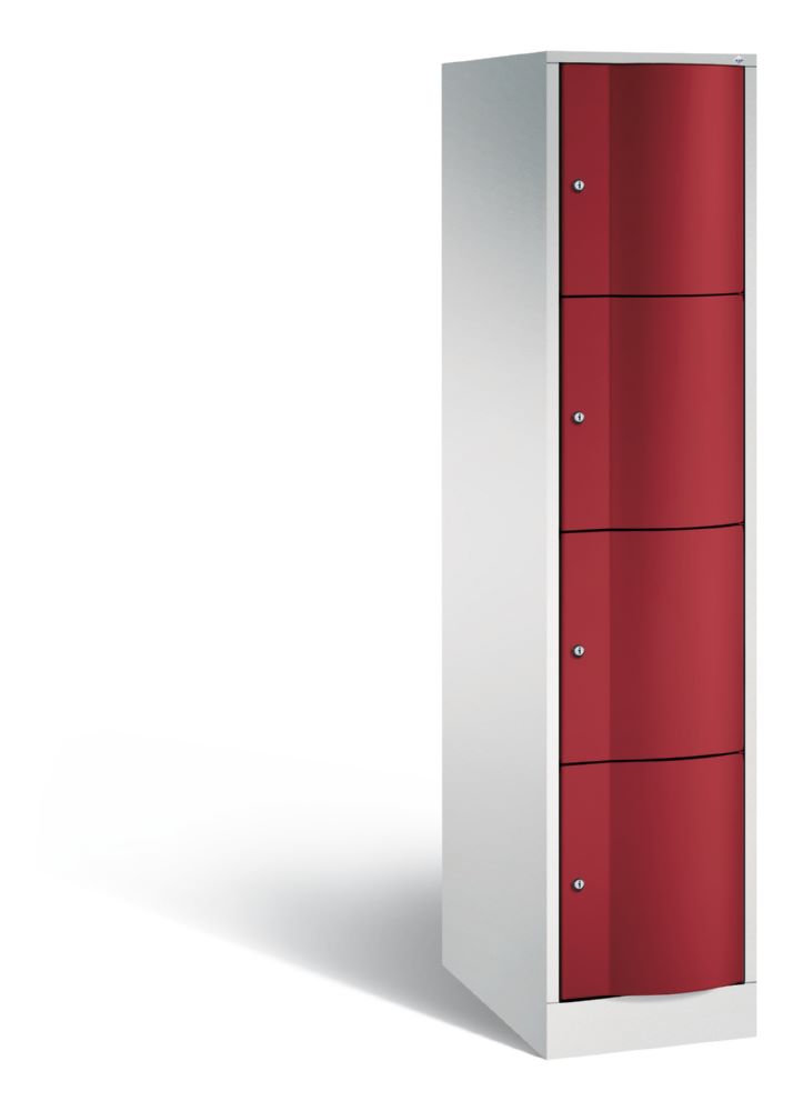 Produktbild C+P Schließfachschrank XL Resisto 1 Abteil 4 Fächer rubinrot 396 x 640 x 1950 mm bild 1