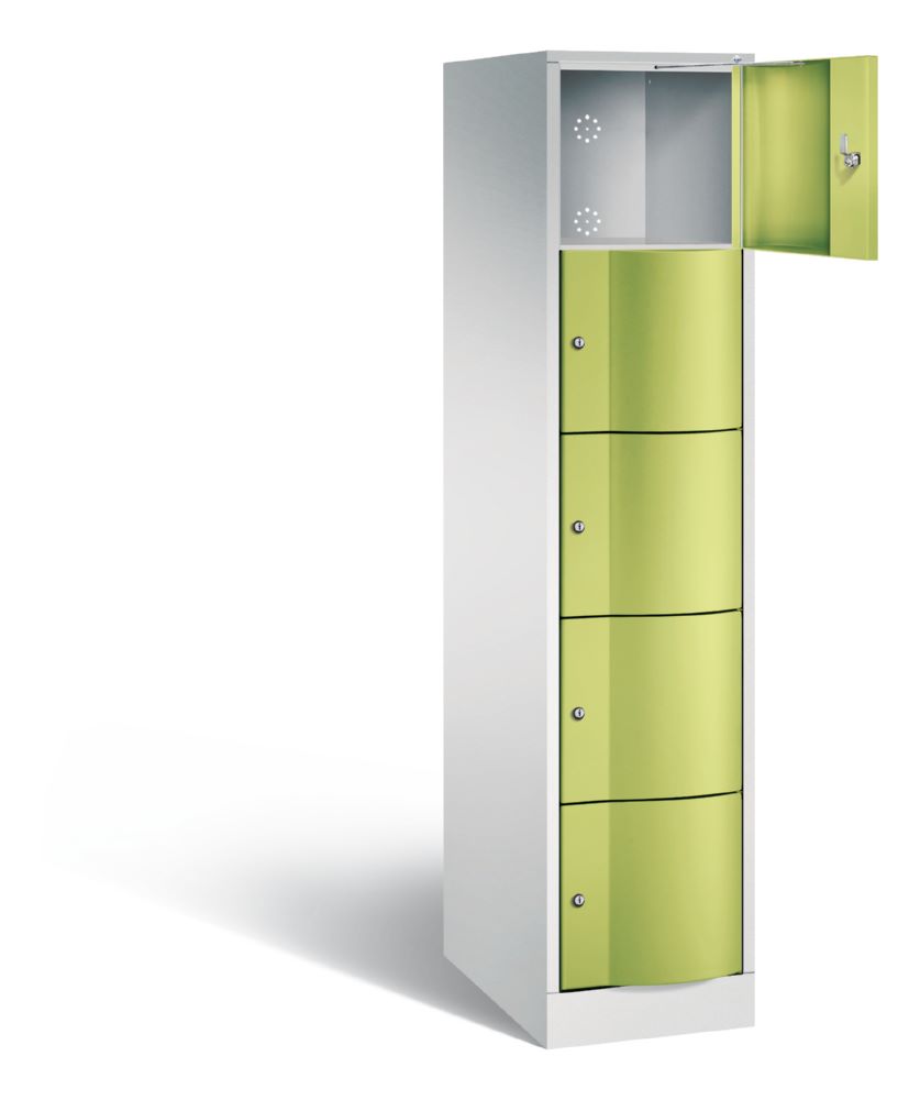 Produktbild C+P Schließfachschrank Resisto 5 gleichgroße Fächer viridingrün 396 x 640 x 1950 mm bild 2