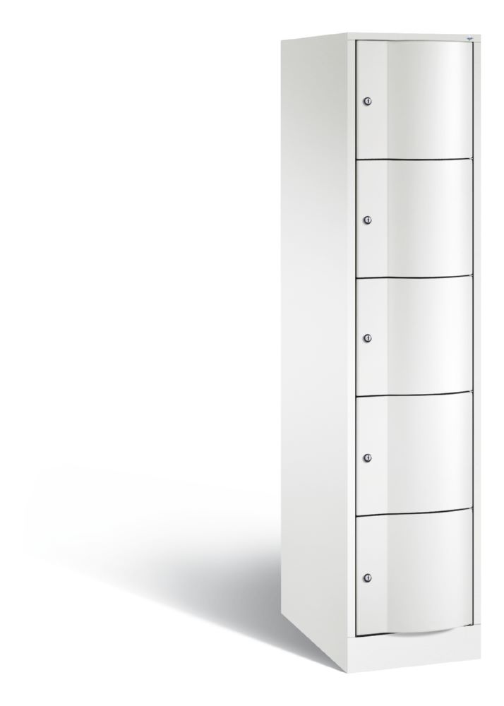 Produktbild C+P Schließfachschrank Resisto 5 Fächer mit Luftdurchlass weiß 396 x 640 x 1950 mm