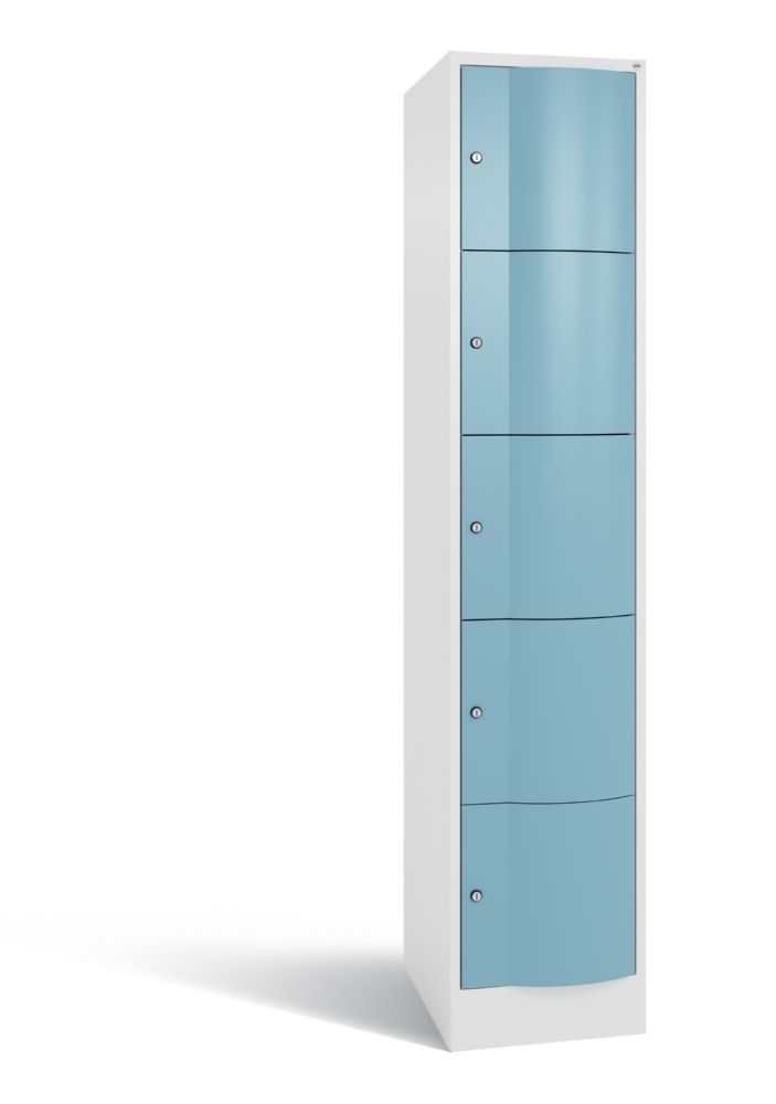 Produktbild C+P XL Schließfachschrank Resisto 5 Fächer horizontblau 396 x 640 x 1950 mm